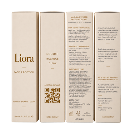 Lìora, astuccio olio viso e corpo 100 ml